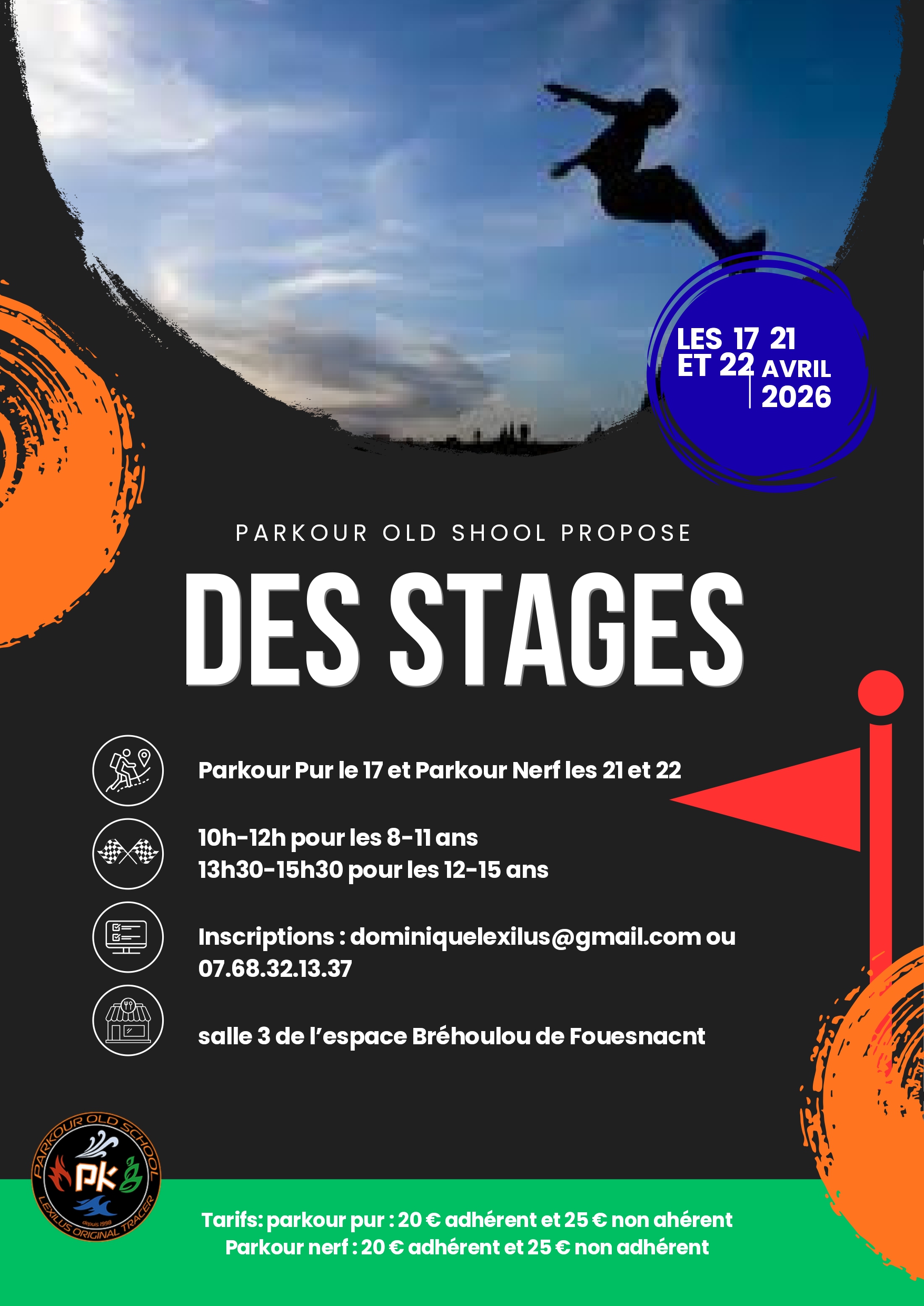 Stages de Parkour – Vacances d'avril 2026